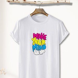 Wake Your Mind Up T-Shirt Cotton Unisex-Men-Women's-colorful Graphic